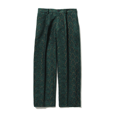 "SHUMISEN" JQ WIDE SLACKS -DARK GREEN-