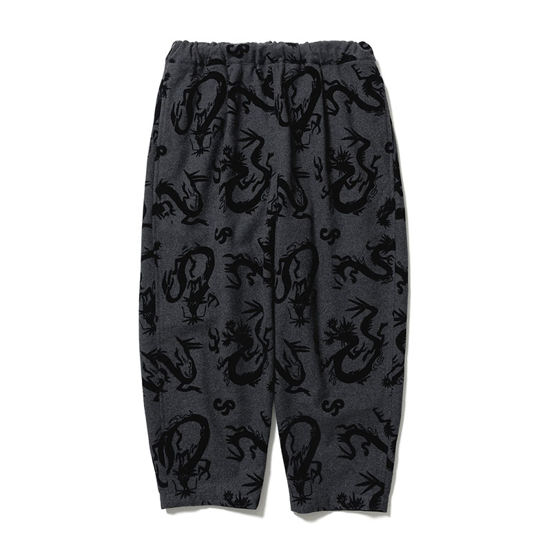 "FLYING DRAGON" TAPERED EASY PANTS -BLACK-