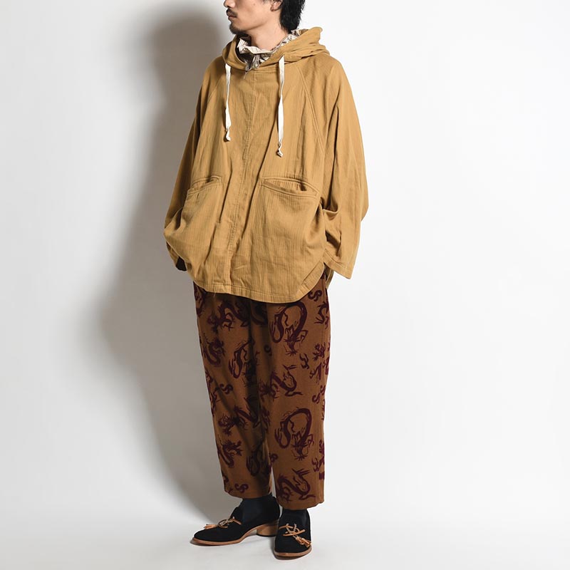 "FLYING DRAGON" TAPERED EASY PANTS -BROWN-