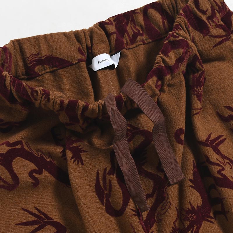 "FLYING DRAGON" TAPERED EASY PANTS -BROWN-