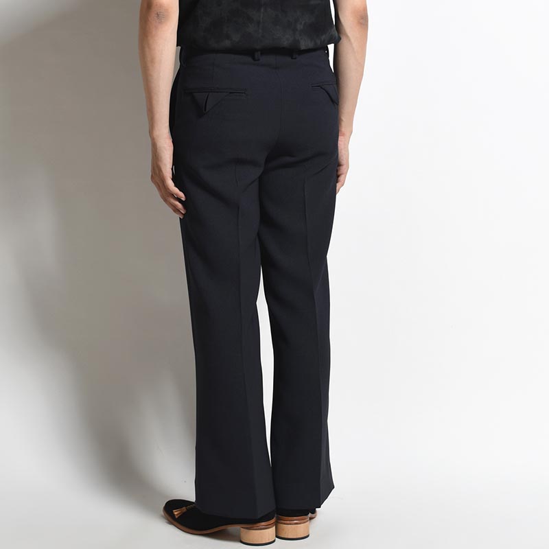 SEMI FLARE SILHOUETTE SLACKS -NAVY-