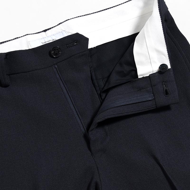 SEMI FLARE SILHOUETTE SLACKS -NAVY-