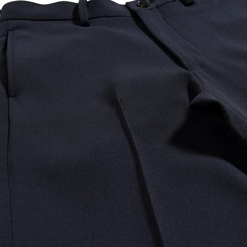 SEMI FLARE SILHOUETTE SLACKS -NAVY-