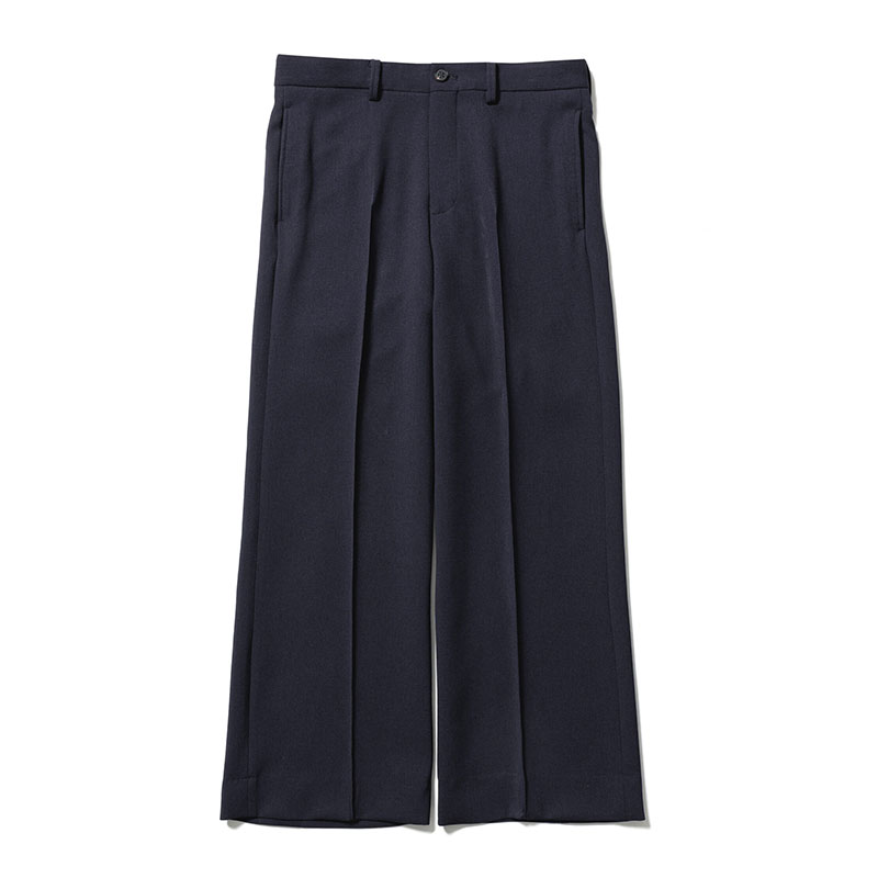 SEMI FLARE SILHOUETTE SLACKS -NAVY-