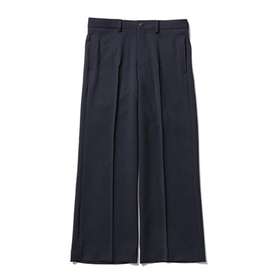 SEMI FLARE SILHOUETTE SLACKS -NAVY-