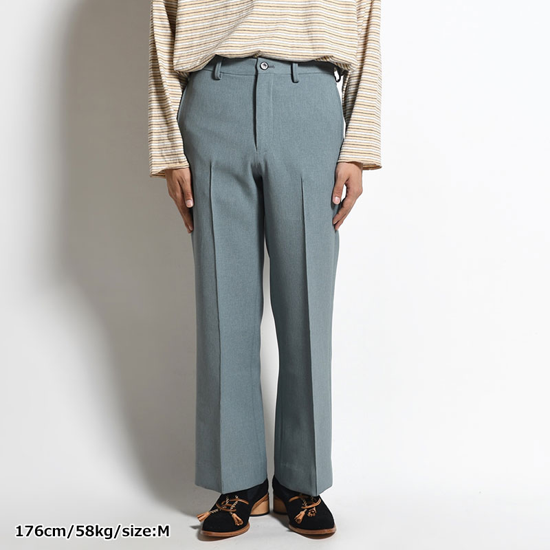 SEMI FLARE SILHOUETTE SLACKS -SMOKY BLUE- | IN ONLINE STORE