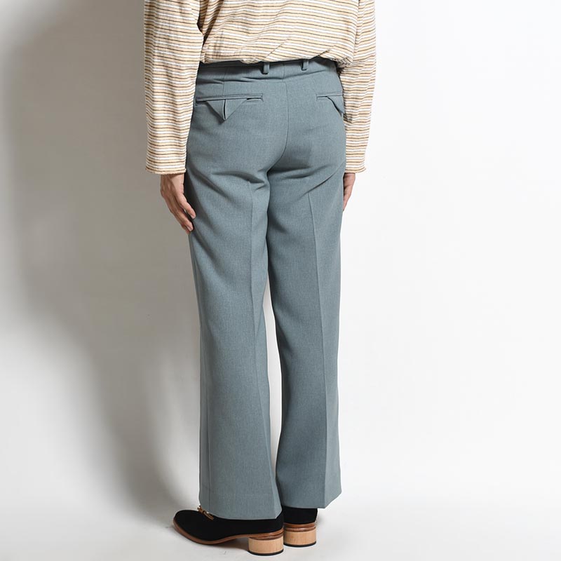 SEMI FLARE SILHOUETTE SLACKS -SMOKY BLUE-