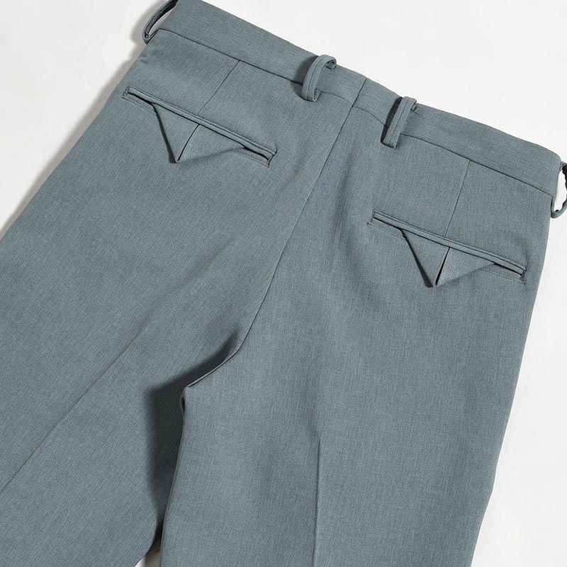 SEMI FLARE SILHOUETTE SLACKS -SMOKY BLUE-