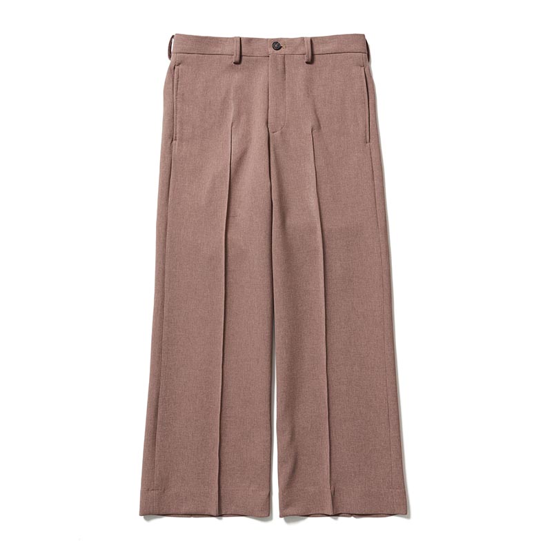 SEMI FLARE SILHOUETTE SLACKS -BROWN-