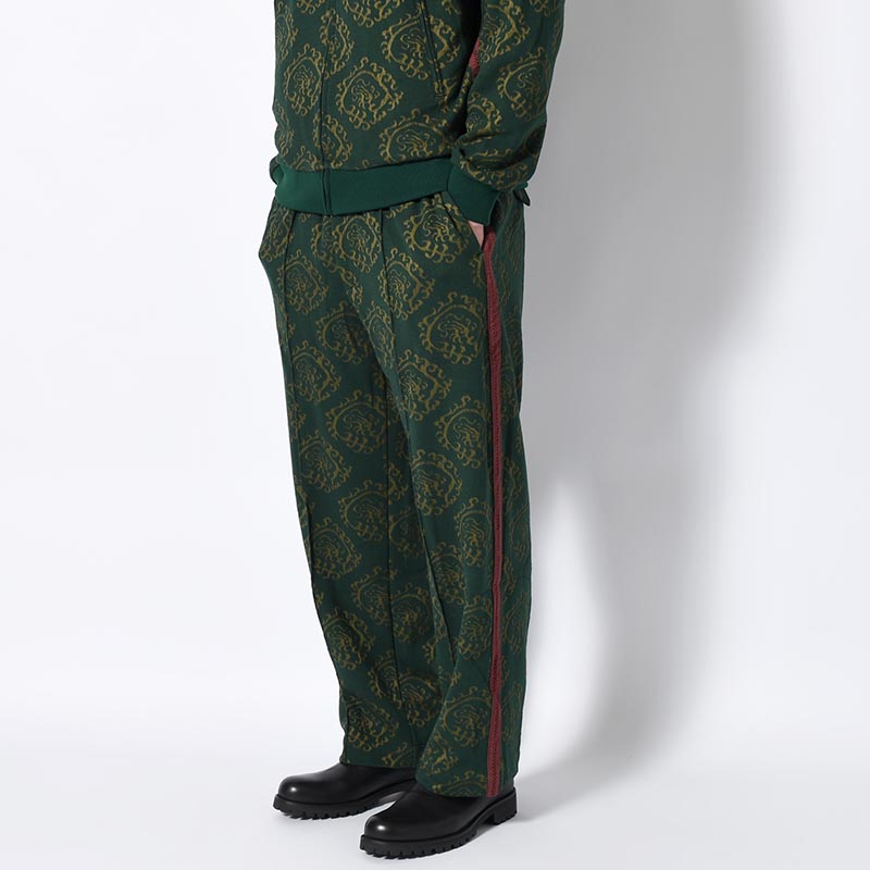 "CURLED UP DRAGON" TRACK PANTS -DARK GREEN-