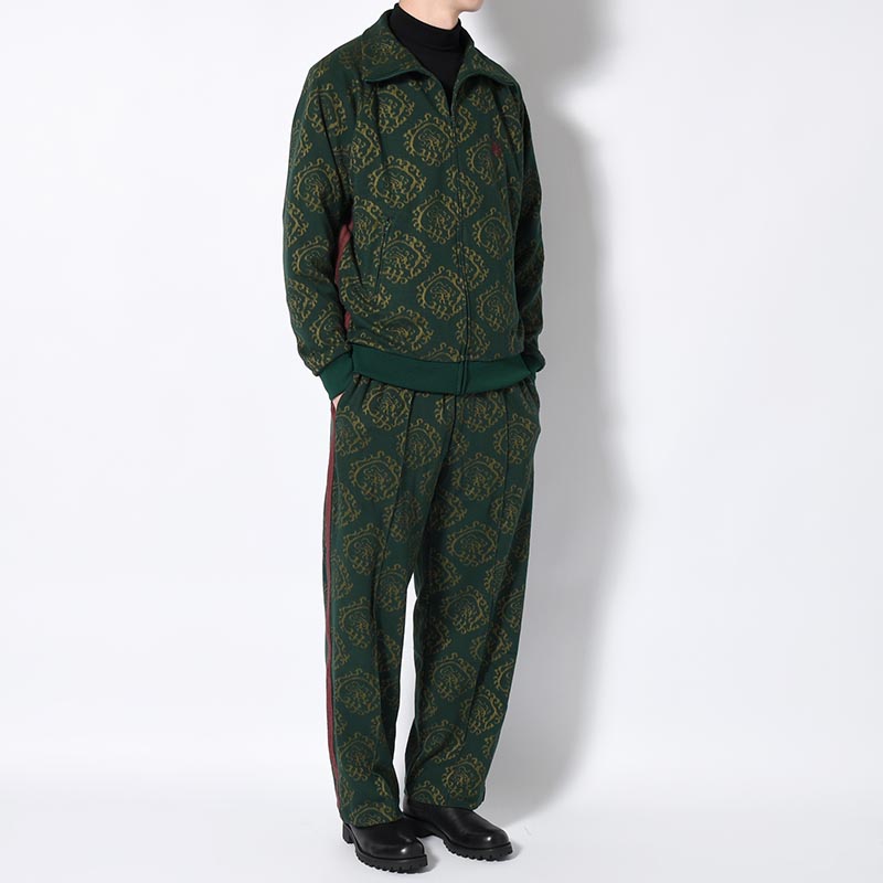 "CURLED UP DRAGON" TRACK PANTS -DARK GREEN-