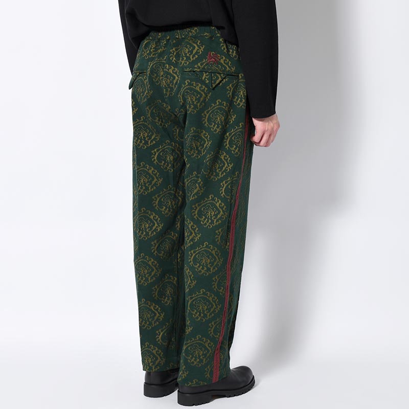 "CURLED UP DRAGON" TRACK PANTS -DARK GREEN-