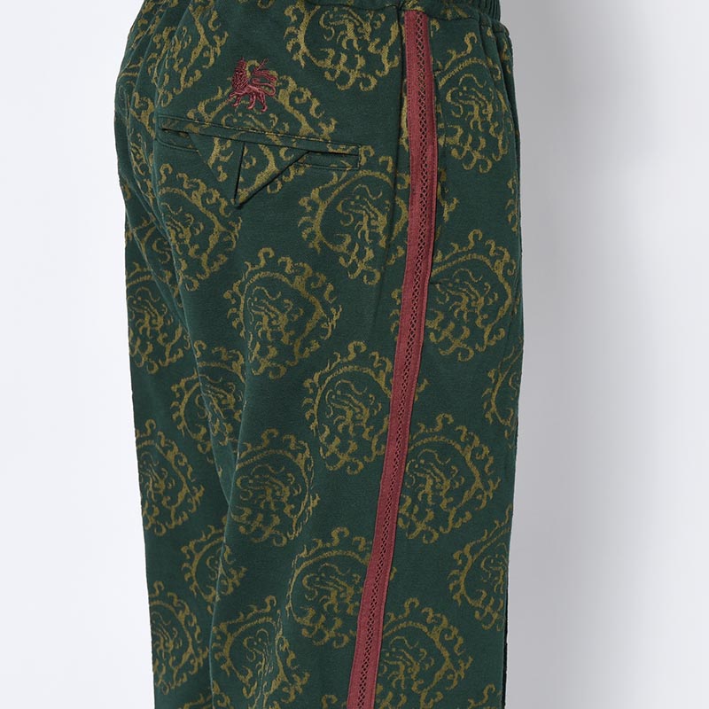 "CURLED UP DRAGON" TRACK PANTS -DARK GREEN-