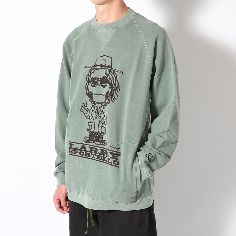 CREWNECK SWEAT SHIRT -GREEN-