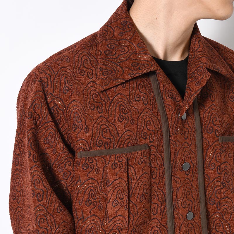 "SHUMISEN" JQ RIB SHIRTS JACKET -DARK BROWN-