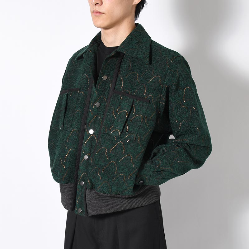 "SHUMISEN" JQ RIB SHIRTS JACKET -DARK GREEN-