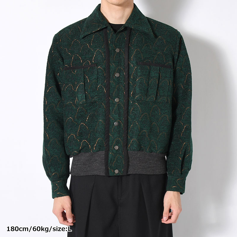 "SHUMISEN" JQ RIB SHIRTS JACKET -DARK GREEN-