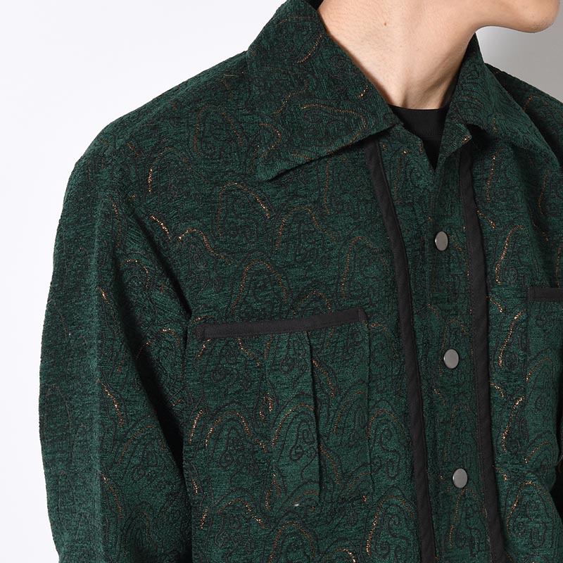 "SHUMISEN" JQ RIB SHIRTS JACKET -DARK GREEN-