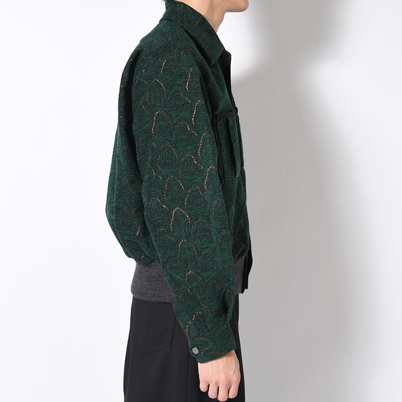 "SHUMISEN" JQ RIB SHIRTS JACKET -DARK GREEN-