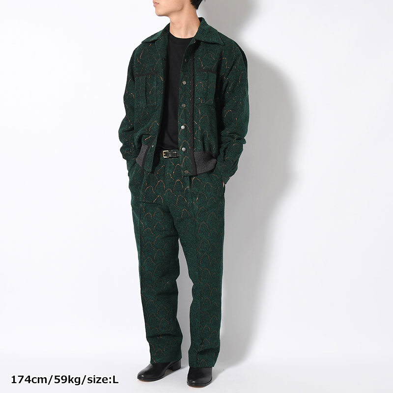 "SHUMISEN" JQ RIB SHIRTS JACKET -DARK GREEN-