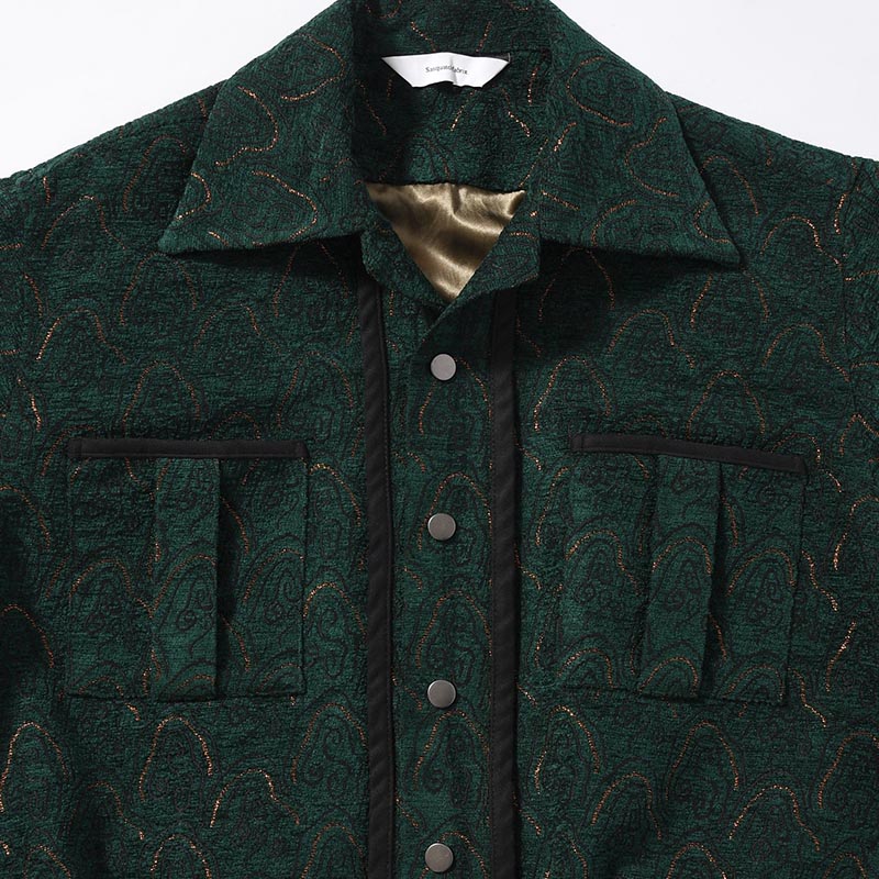 "SHUMISEN" JQ RIB SHIRTS JACKET -DARK GREEN-