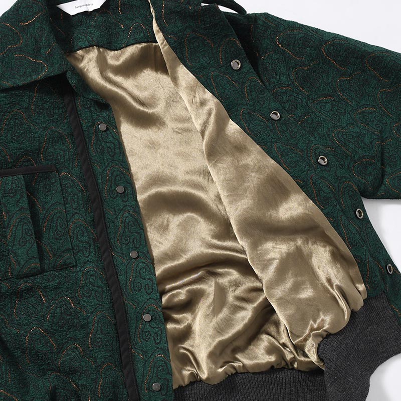 "SHUMISEN" JQ RIB SHIRTS JACKET -DARK GREEN-