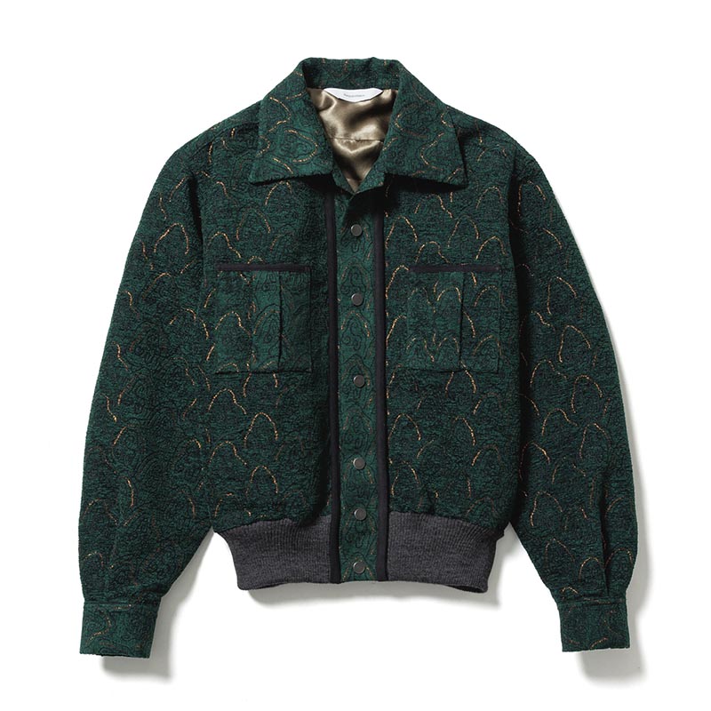 "SHUMISEN" JQ RIB SHIRTS JACKET -DARK GREEN-