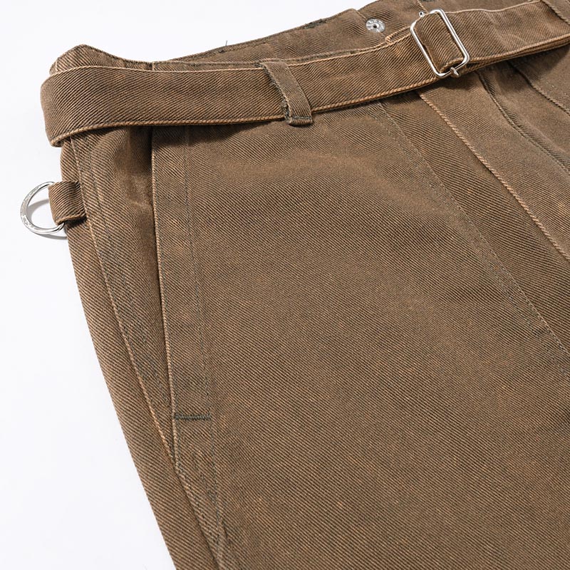 DENIM BONDAGE PANTS -KHAKI-