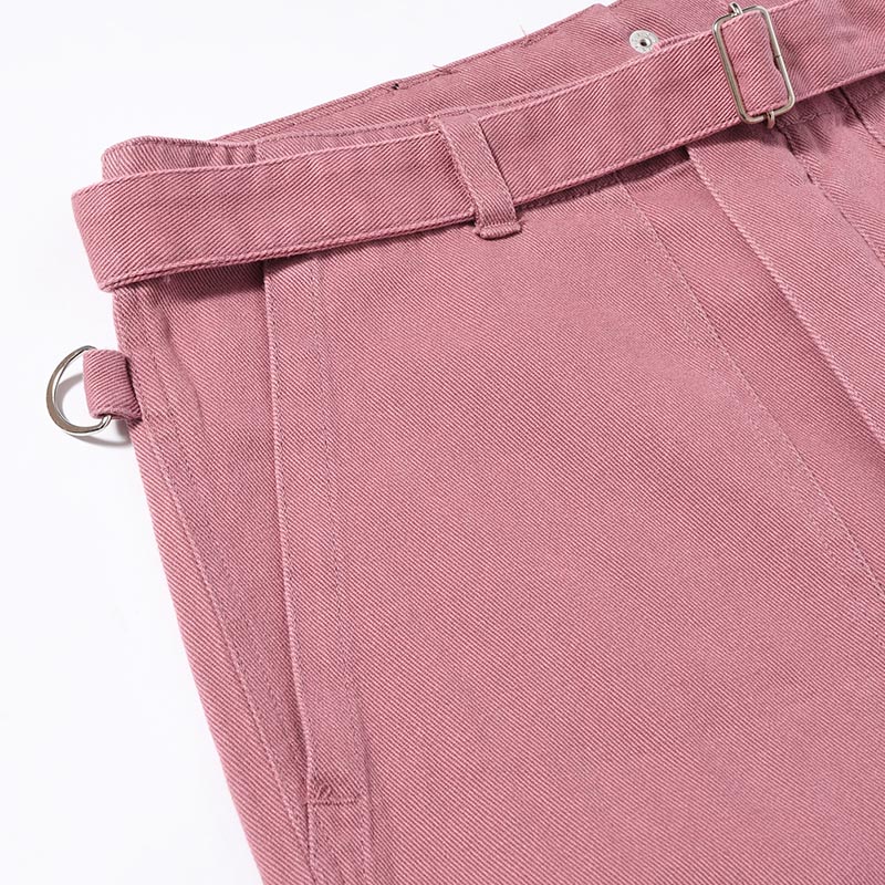 DENIM BONDAGE PANTS -PLUM-