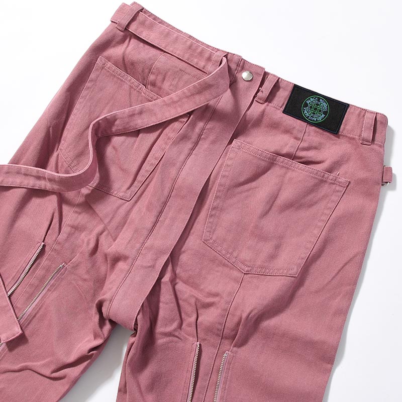 DENIM BONDAGE PANTS -PLUM-