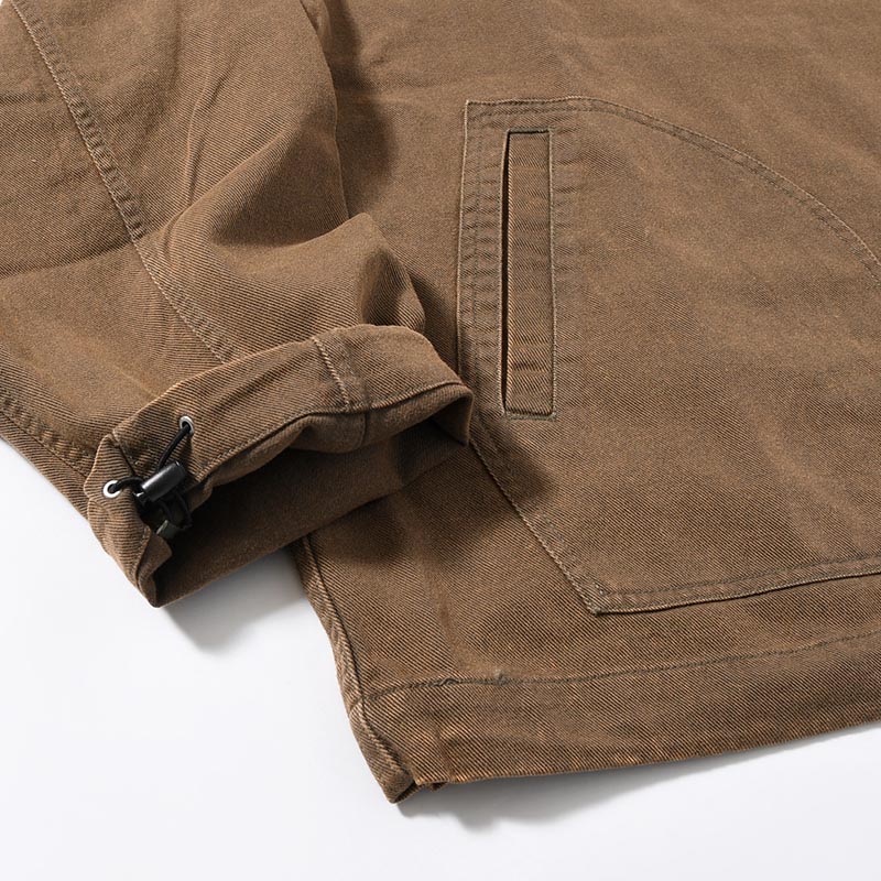 DENIM ANORAK SHIRT -KHAKI-