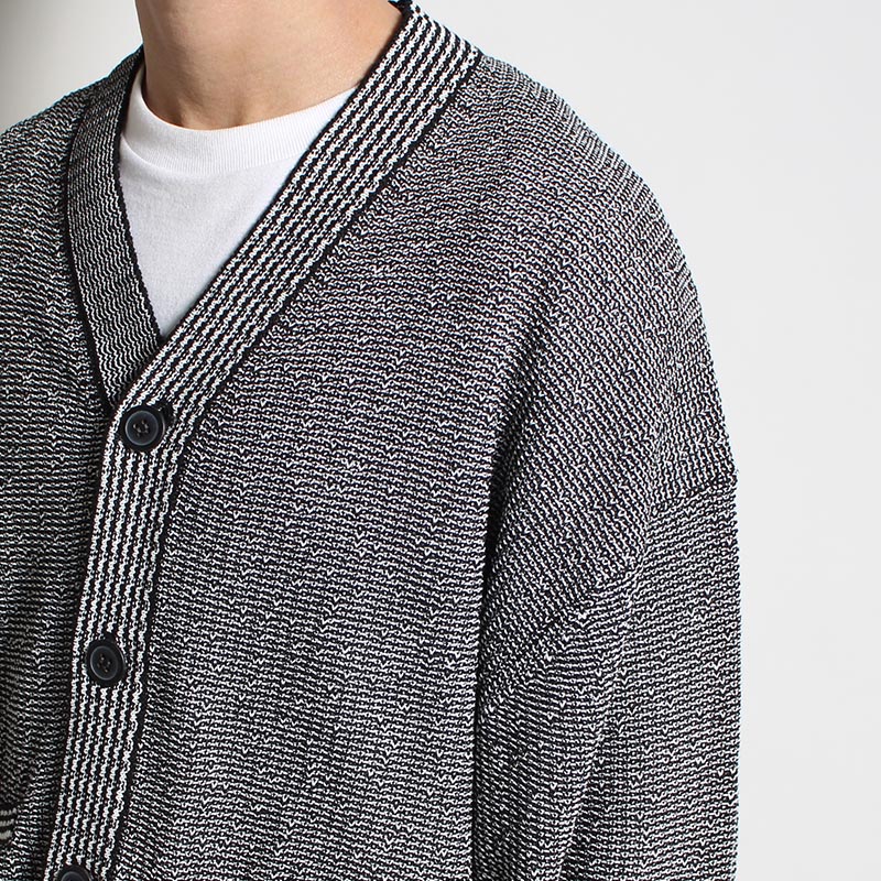 PAPER KNIT CARDIGAN 7G Japanese Paper Knit -CHARCOAL-