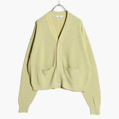 PAPER KNIT CARDIGAN 7G Japanese Paper Knit -BRIGHT YELLOW-