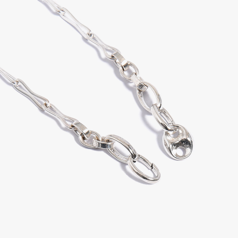 SM WAVE CHAIN NECKLACE 40cm -SILVER-