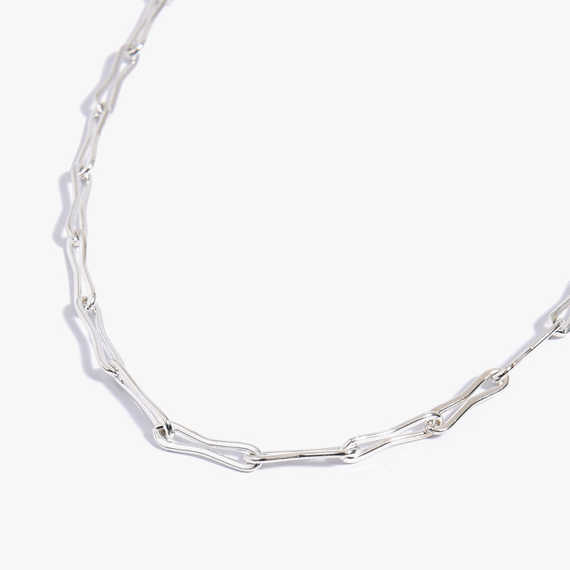 SM WAVE CHAIN NECKLACE 50cm -SILVER-