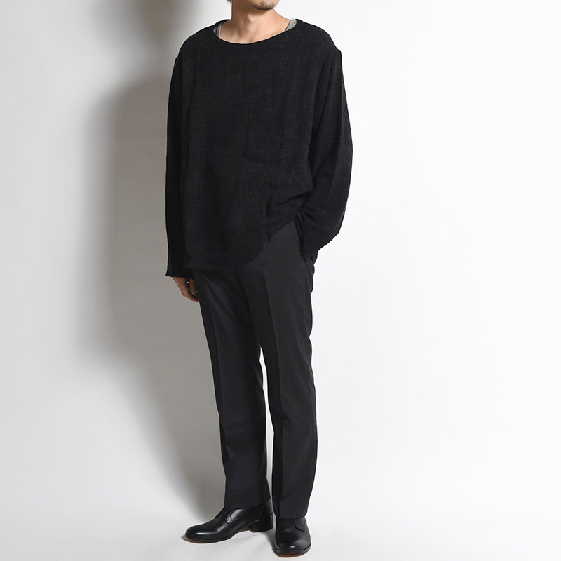 BOATNECK SHIRTS Stone Wash -BLK MESH-