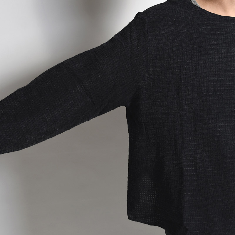 BOATNECK SHIRTS Stone Wash -BLK MESH-