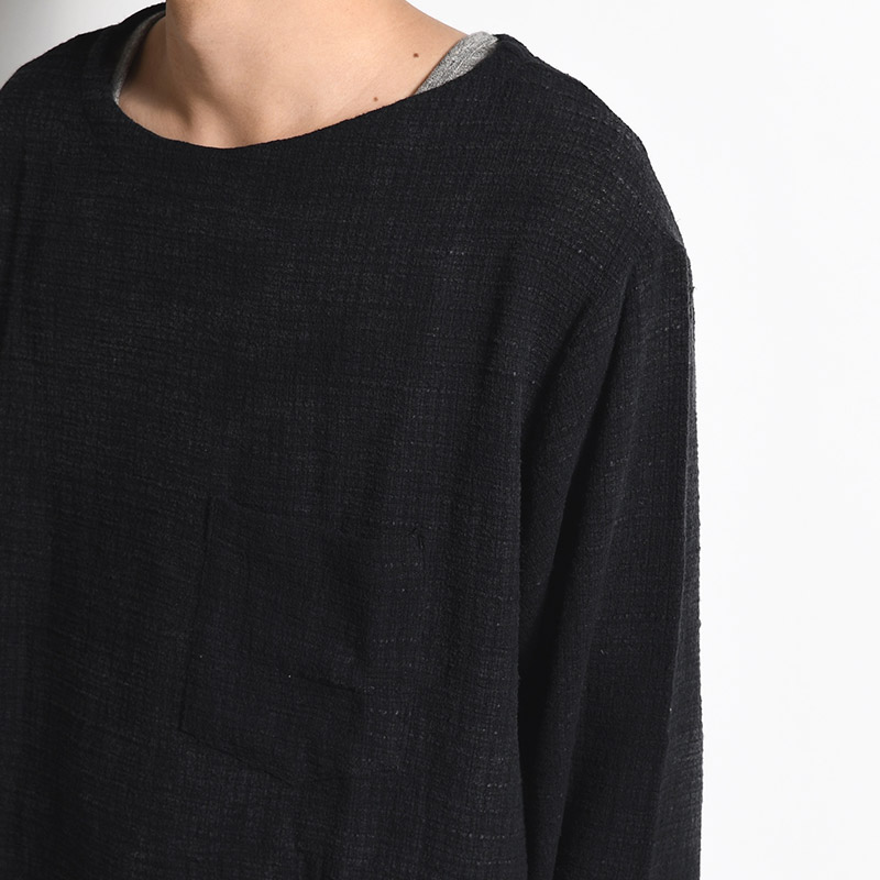 BOATNECK SHIRTS Stone Wash -BLK MESH-