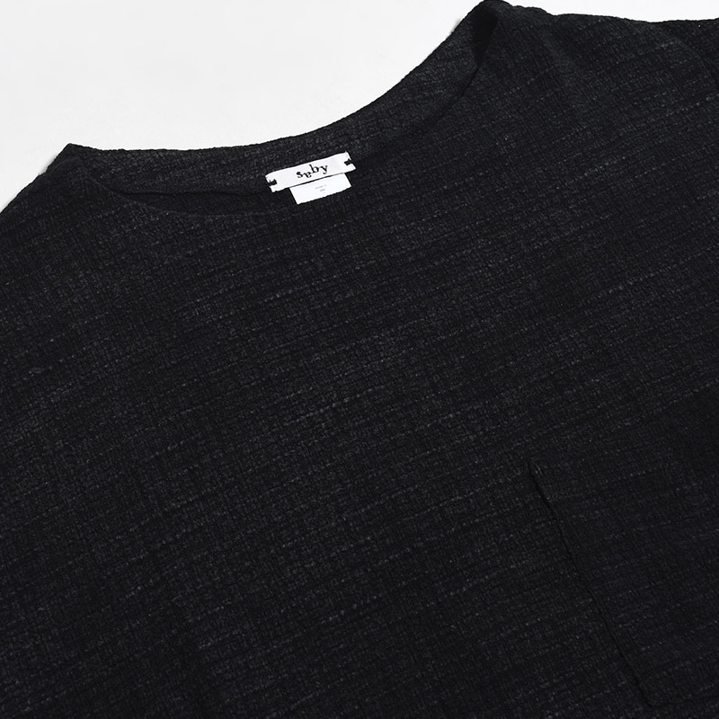 BOATNECK SHIRTS Stone Wash -BLK MESH-