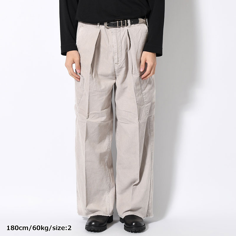 TUCK BAGGY CARGO PANTS -GRAY-