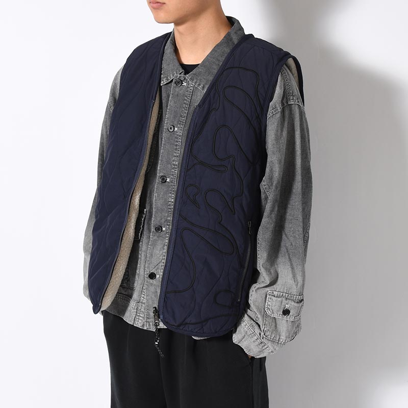 PENCHANT REVERSIBLE VEST -NAVY/PELICAN-