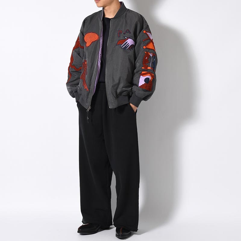 MARKINGS REVERSIBLE BOMBER JACKET -CHARCOAL-