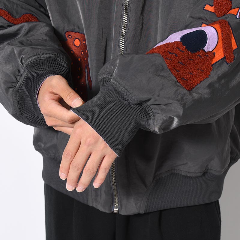 MARKINGS REVERSIBLE BOMBER JACKET -CHARCOAL-