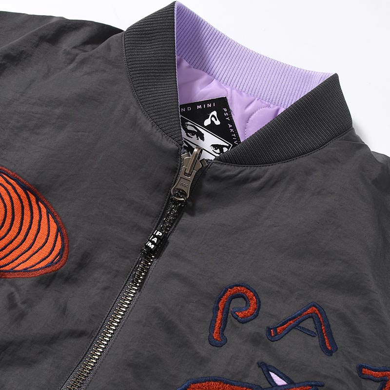 MARKINGS REVERSIBLE BOMBER JACKET -CHARCOAL-