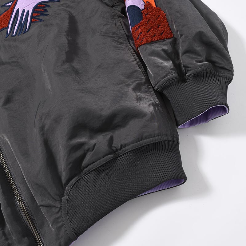 MARKINGS REVERSIBLE BOMBER JACKET -CHARCOAL-