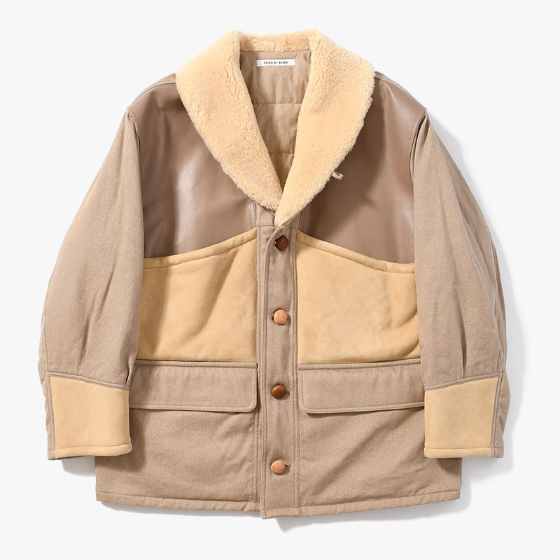 MOUTON COMBINATION JACKET -BEIGE-