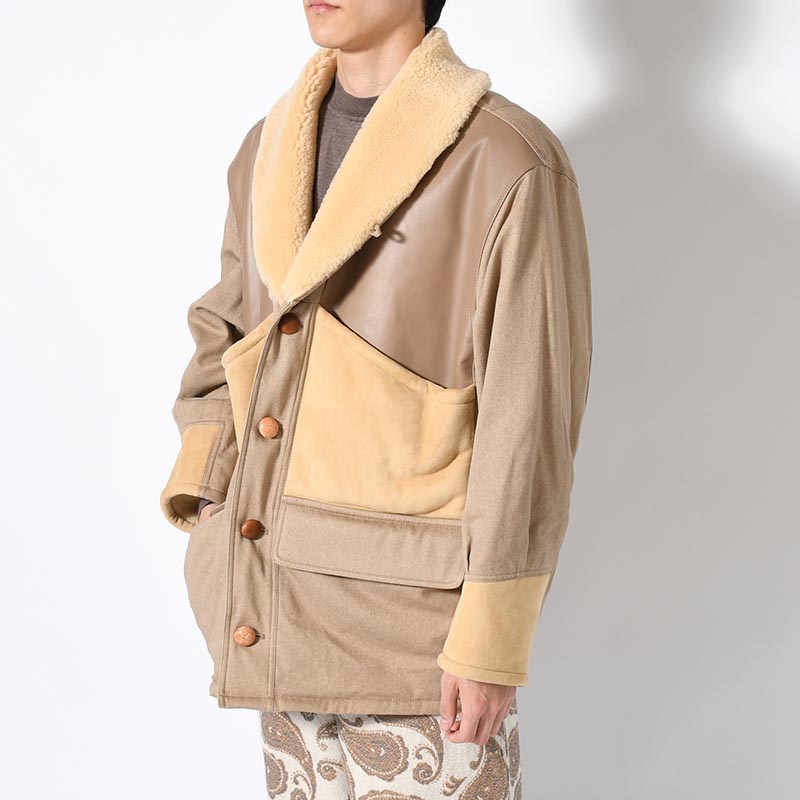 MOUTON COMBINATION JACKET -BEIGE-