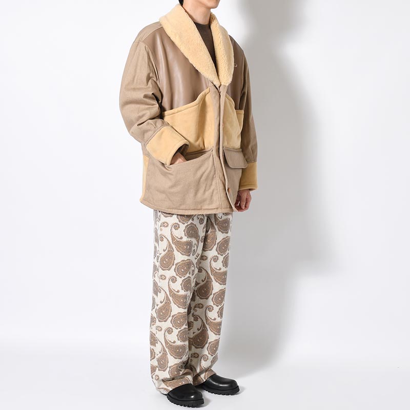 MOUTON COMBINATION JACKET -BEIGE-