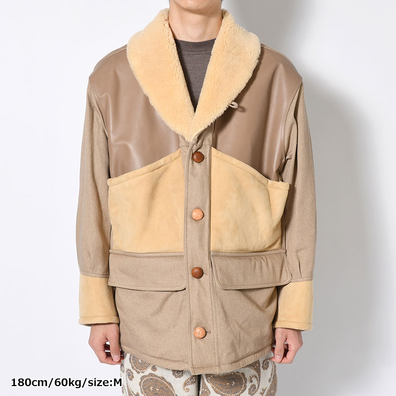 MOUTON COMBINATION JACKET -BEIGE-