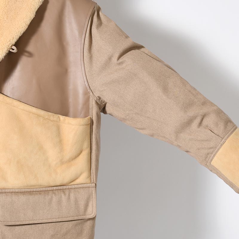 MOUTON COMBINATION JACKET -BEIGE-